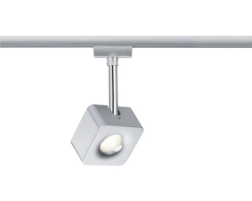 Schienenstrahler mit würfelförmigem Leuchtenkopf