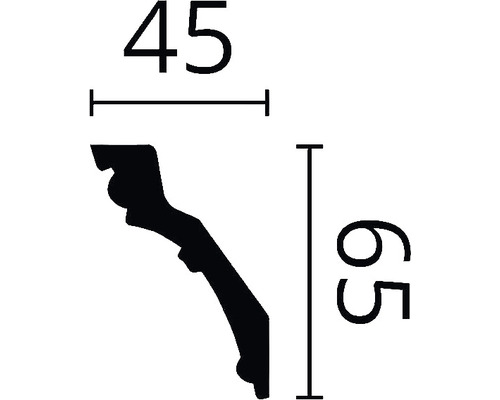 Dimensions d''un profilé décoratif : 45 x 65 millimètres