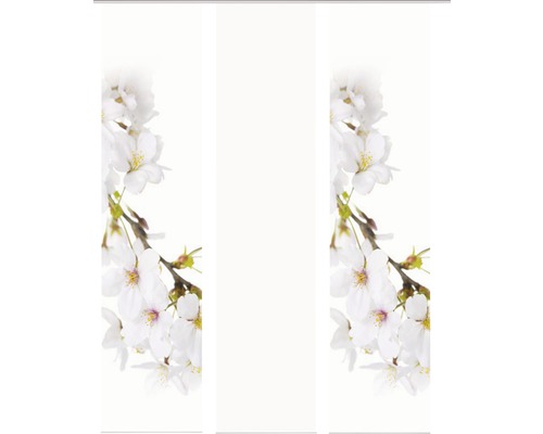 Panneau japonais impression numérique Kirangi blanc lot de 3 60x245 cm
