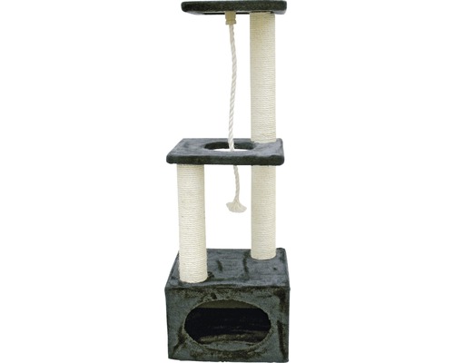 Arbre à chats KERBL Platine Pro 37 x 25 x 106 cm anthracite Arbre à chat avec surfaces de couchage et corde de jeu