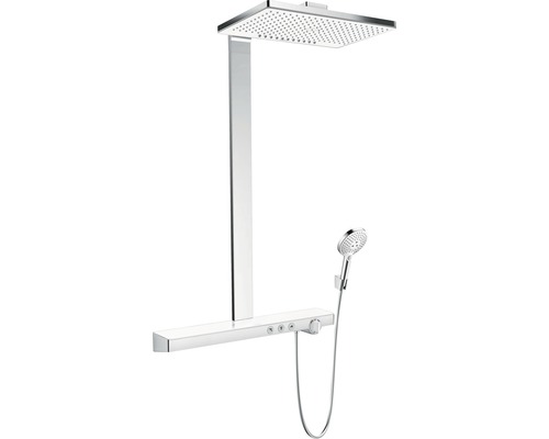 Colonne de douche avec thermostat hansgrohe Rainmaker Select Showerpipe 460 2jet blanc/ chrome 27109400