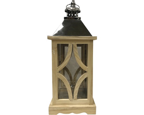 Lanterne en bois avec insert métallique