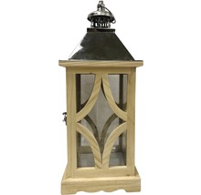 Lanterne Lafiora bois 22 x 22 x 57 cm argent