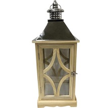 Lanterne Lafiora bois 22 x 22 x 57 cm argent
