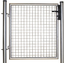 Portail de jardin avec grillage et poteaux de portail