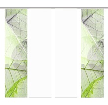 Schiebegardine Digitaldruck Blattari grün 4er-Set 60x245 cm