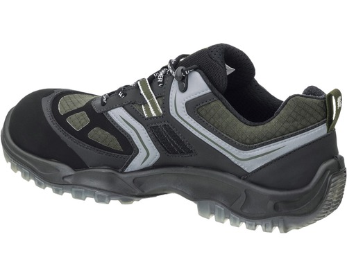 Chaussure de sécurité noire avec des accents gris