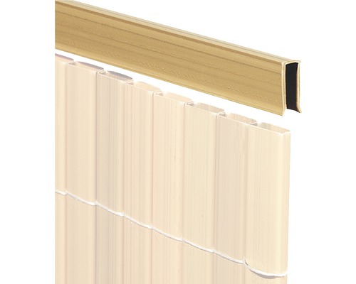 Profilé de recouvrement en U videx PVC 150 cm teck Pare-vue avec latte de finition