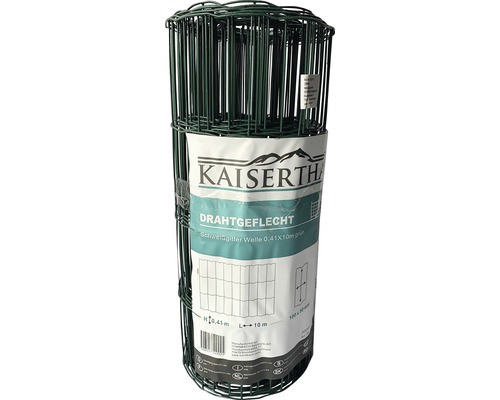 Schweißgitter KAISERTHAL Welle 10 m x 41 cm grün Rolle grüner Kaiserthal Drahtgeflechtzaun, Maschenweite 100x50 Millimeter, 0,41x10 Meter