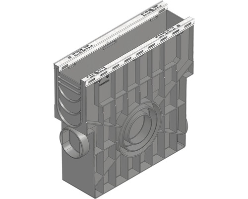 Hauraton Recyfix Plus 100 Einlaufkasten aus PP mit integriertem Metallprofil und Kunststoff Eimer 500 x 147 x 489 mm-0