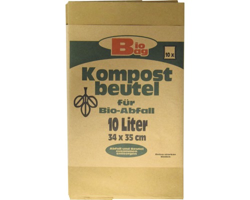 Sac compostable Bio Bag 10 l brun 10 pièces-0