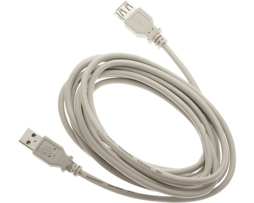 Câble de raccordement USB prise mâle A / prise femelle A 3 m gris Bleil 35029