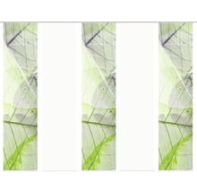Schiebegardine Digitaldruck Blattari grün 5er-Set 60x245 cm
