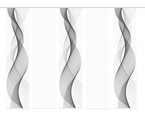 Panneau japonais impression numérique Opalia blanc gris lot de 5 60x245 cm