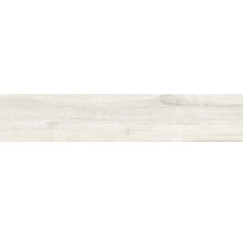 Carrelage pour mur et sol en grès cérame fin Limewood blanco 23,3 x 120 cm-thumb-0