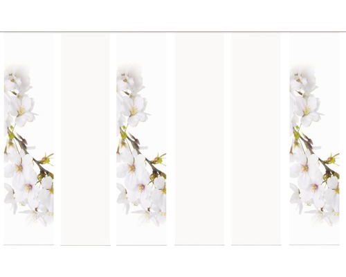 Panneau japonais impression numérique Kirangi blanc lot de 6 60x245 cm