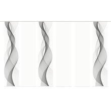 Panneau japonais impression numérique Opalia blanc gris lot de 6 60x245 cm