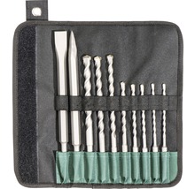 Jeu de burins et de forets pour marteau perforateur dans une sacoche