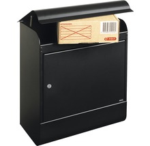 Schwarzer Paketbriefkasten mit Paket