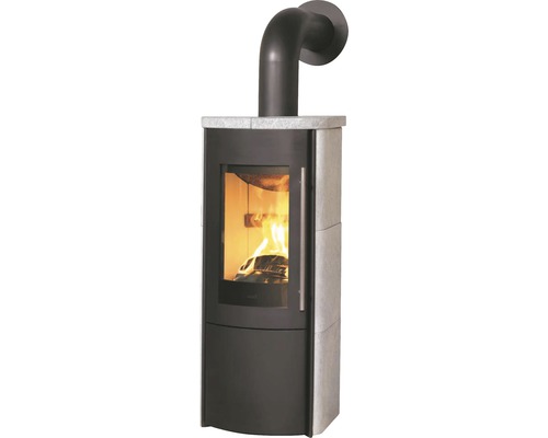 Poêle Hark Lova ECOplus pierre naturelle 6 kW indépendant de l'air ambiant Poêle à bois avec tuyau de fumée et fenêtre de visualisation