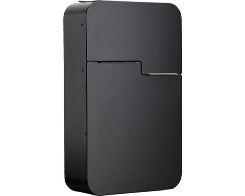 Schwarzer Briefkasten mit abgerundeten Ecken