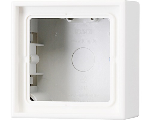 Capuchon pose en saillie simple Jung LS 581 A WW LS990/LS-Design blanc alpin Boîte d''encastrement pour installation électrique