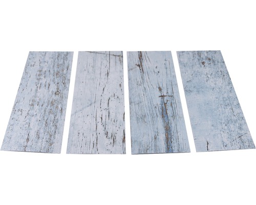 Adhésif antidérapant mySPOTTI stepon kit Wood Light Blue avec 4 rayures de 30x10 cm