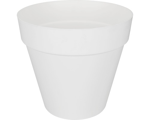 Pot de fleurs blanc en plastique