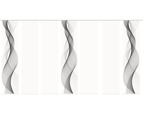Panneau japonais impression numérique Opalia blanc gris lot de 7 60x245 cm