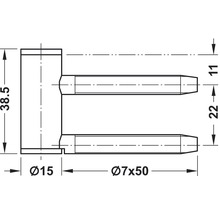 Fiche à visser partie femelle V4400GL pour DORMA Office Junior ferrure pour porte en verre-thumb-1