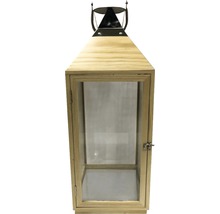 Lanterne en bois argent 25 x 25 x 68 cm