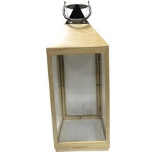 Lanterne en bois argent 25 x 25 x 68 cm