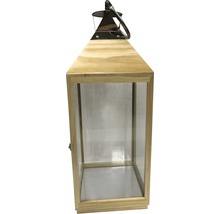 Lanterne en bois argent 25 x 25 x 68 cm