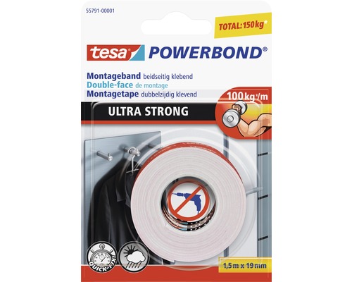 Ruban de montage tesa Powerbond Ultra Strong Disques 15m x 19mm