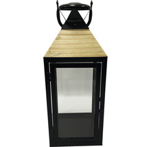 Lanterne Lafiora bois 17 x 17 x 43 cm noir-thumb-1
