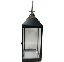 Lanterne en bois noir 25 x 25 x 68 cm