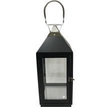 Lanterne en bois noir 19 x 19 x 49,5 cm-thumb-0
