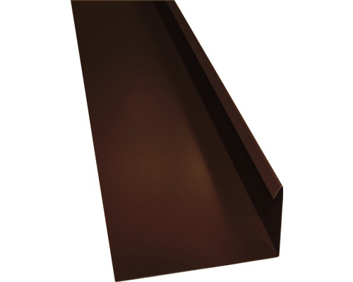 Cornière PRECIT avec rainure d'écoulement d'eau brun chocolat RAL 8017 2000 x 80 x 155 mm