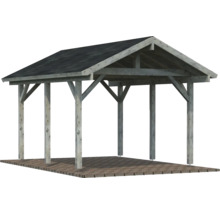 Carport simple Palmako Robert 11,7 m² 360x510 cm apprêt par immersion gris