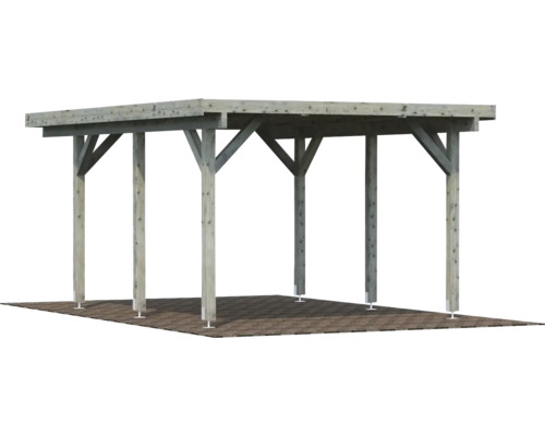 Holzcarport mit Flachdach