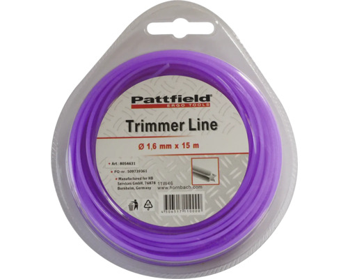 Ersatztrimmerfaden Pattfield Nylon, 1,6mm, 15m