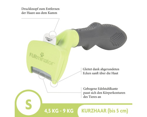 FURminator Fellpflege Werkzeug für kleine Hunde mit kurzem Fell