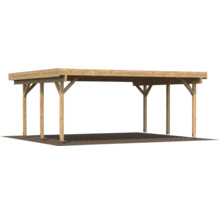 Holz Carport mit Flachdach