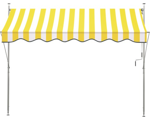 Auvent avec rayures jaunes et blanches