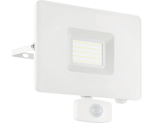 Projecteur mural extérieur à capteur LED 50W 4800 lm 5000 K Faeso blanc H 20 cm Projecteur LED d''extérieur avec détecteur de mouvement