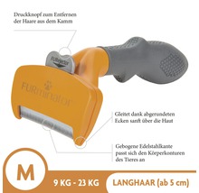 FURminator Fellpflegebürste Größe M für Hunde von neun Kilogramm bis 23 Kilogramm mit langem Fell