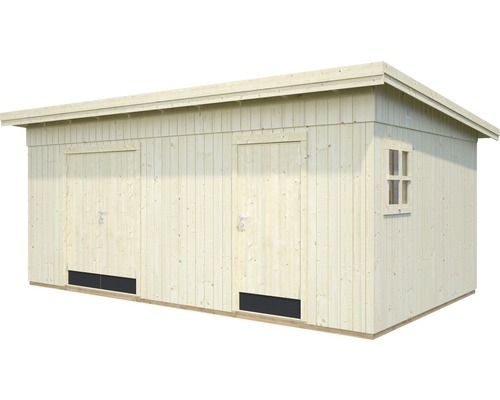 Holzgartenhaus mit zwei Türen und Fenster