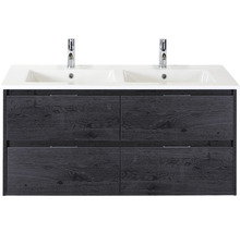 Waschtischunterschrank mit zwei Waschbecken und vier Schubladen