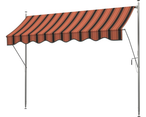 Store rayé avec poteaux de support