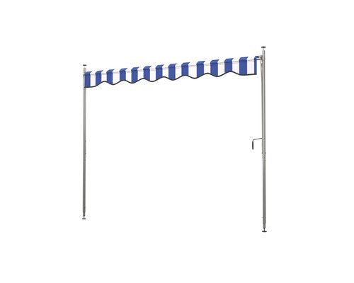 Store autoportant à rayures bleues et blanches pour l''extérieur